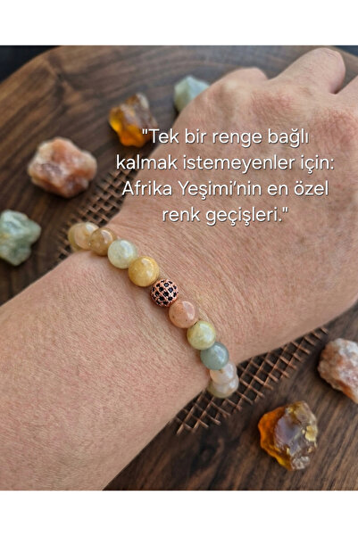 güleçdoğaltaş Güleç Natural Stone African Jade Natural Stone Bracelet - 8 mm ...