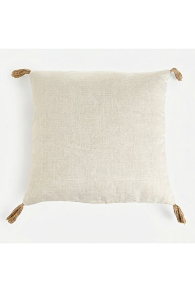 Z Store Pernă decorativă de vară ecru cu dungi țesute bej - 40x40cm