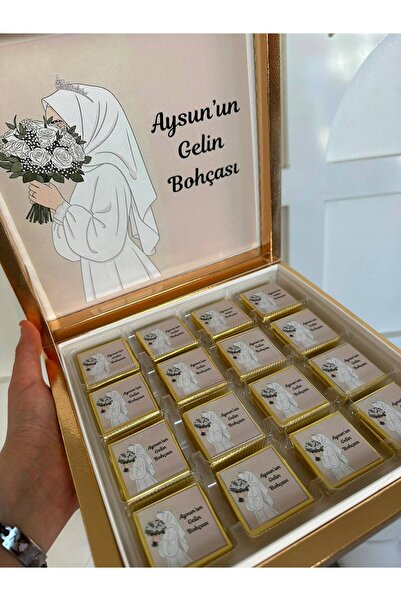 Neşeli Atölyem Gelin Bohçası Çikolata Kutusu - 32 Adet Madlen Çikolata