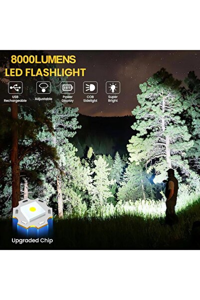 Urban URBANNX Flashlight,8000LM Lumen Super Bright Flashlight with 5 Modes & ...
