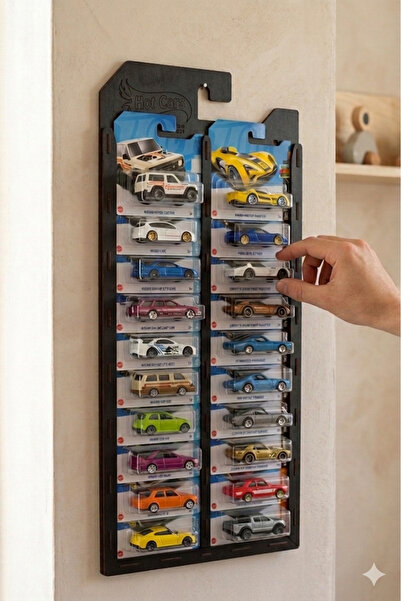 My Kids Room 20 Araba Sergileme Rafı – 20'li Regular Kart Standı | Ahşap Kole...