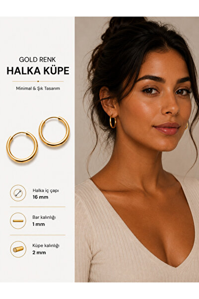 16 mm 316L Çelik Halka Küpe