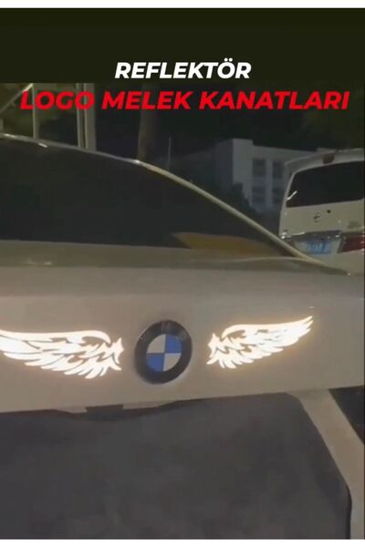 İŞCAN MOTOR Araba Melek Kanadı Reflektör Sticker Oto Sticker