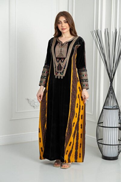 riva fashion Traditional Velvet Jalabiya with Embroidered Details 2