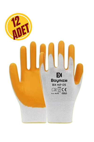 Baymax İş Eldiveni Sarı | Yüksek Kalite BX-NP05 (12 çift)