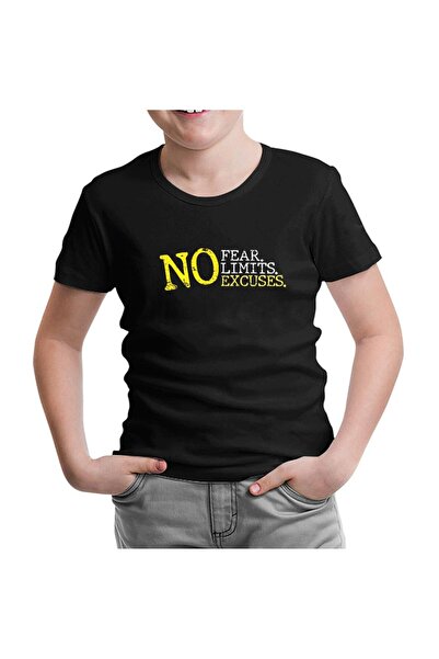 Lord T-Shirt لا خوف ولا حدود ولا اعتبارات - تي شيرت أسود للأطفال