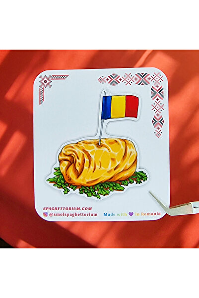 Smol Spaghettorium Magnet românesc de frigider cu sarma, pătrunjel și steag, ...