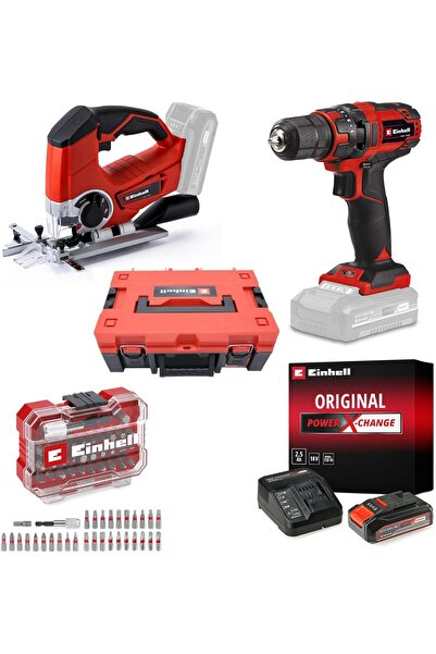 Einhell TC-CD 18/35 Li + TE-JS 18/80 Li Akülü Vidalama ve Dekupaj Testere Set...