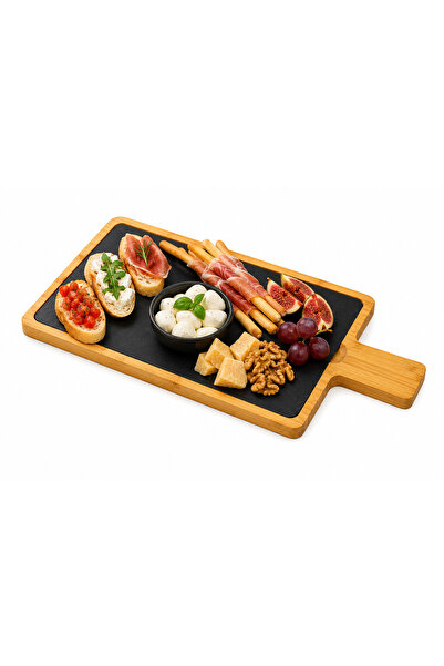 OEM Tavă de servire din bambus, 40x19CM, pentru aperitive, brânzeturi, gustări