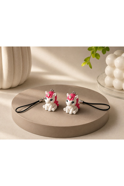DİZAYNET Sevimli Unicorn Telefon Süsü Charm Askı Aksesuarı