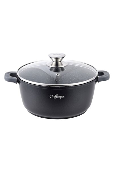 cheffinger Oală cu interior marmorat și capac CF-DC20, 20 cm