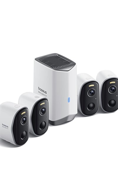 Baseus Kit de supraveghere wireless de exterior Security N1 Plus 2K, 4 camere