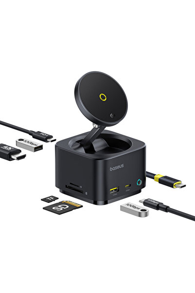 Baseus MagPro Stație de andocare magnetică wireless 7-în-1 15W 4K HDMI PD 100...
