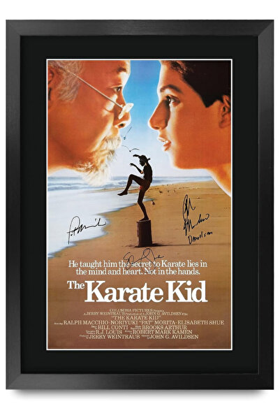 HWC Trading صورة موقعة مطبوعة لشخصيات فيلم The Karate Kid (رالف ماكيو، بات مو...