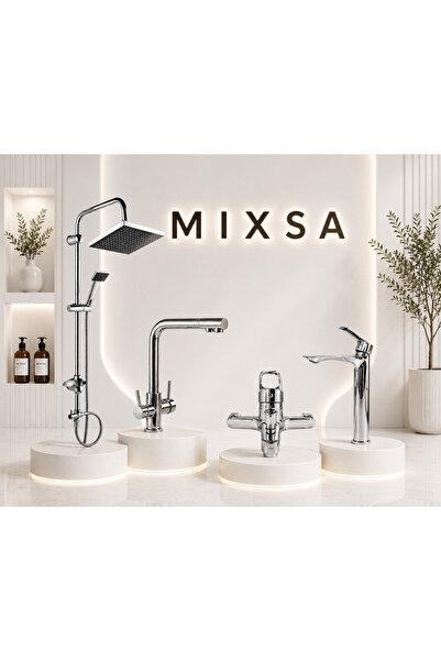 MİXSA Premium Krom Robot Duş Seti 3 Yollu Arıtmalı Batarya Lüx Banyo Bataryas...