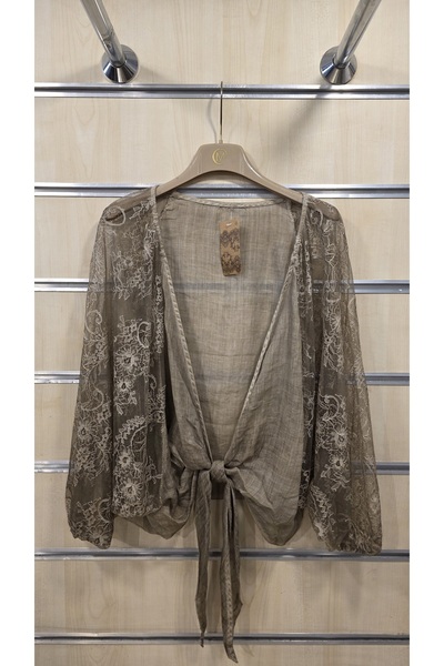 Park Moda Jachetă din dantelă italiană cu detaliu de legare