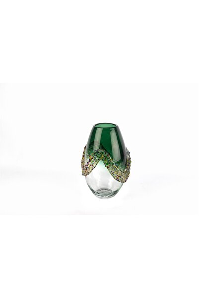 Mikasa Moor Emerald Green Colored Embossed Vase 20X30Cm