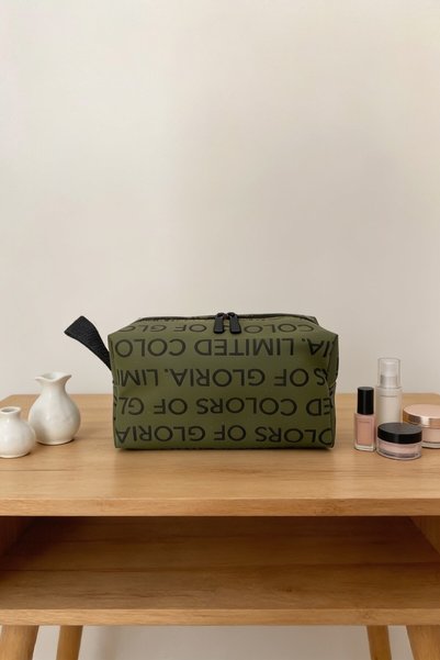 ents Khaki Green Travel Organizer Makeup Bag Multi-Purpose Cosmetic Bag