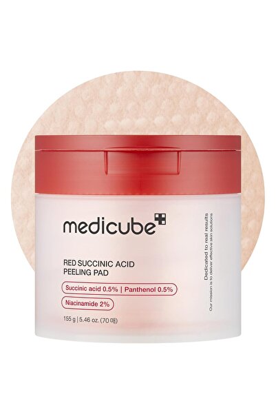 Medicube وسادات التونر الحمراء بحمض السكسينيك والبانثينول للتقشير الوجهي للبش...