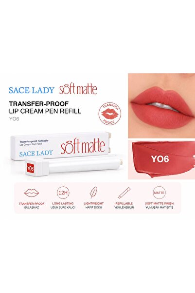 Sace Lady Soft Matte SPF 15 - Bulaşmayan, Yeniden Doldurulabilir Dudak Kremi 2g