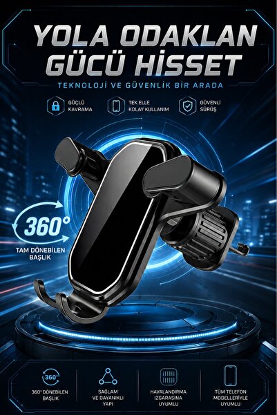 mimtec Izgara Telefon Tutucu - 360 Dönebilen Kancalı Tüm Telefonlara Uyumlu Araç İçi Telefon Tutucu