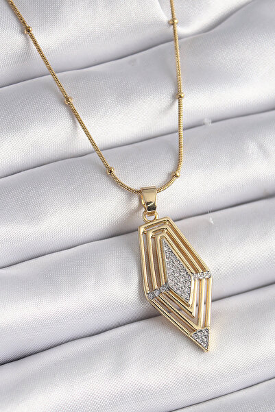 OGHAMAY 316L Steel Gold Color Zircon Stone Vintage Model Women's Necklace