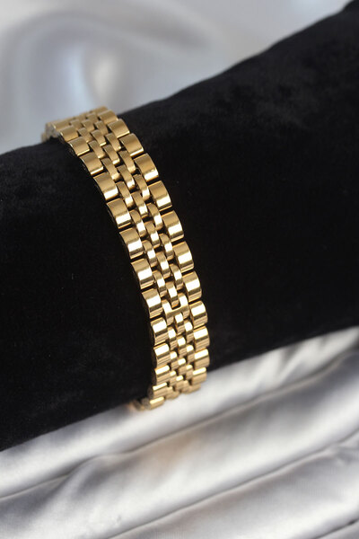 OGHAMAY 316L Steel 12 mm Thick Gold Color Men's Bracelet