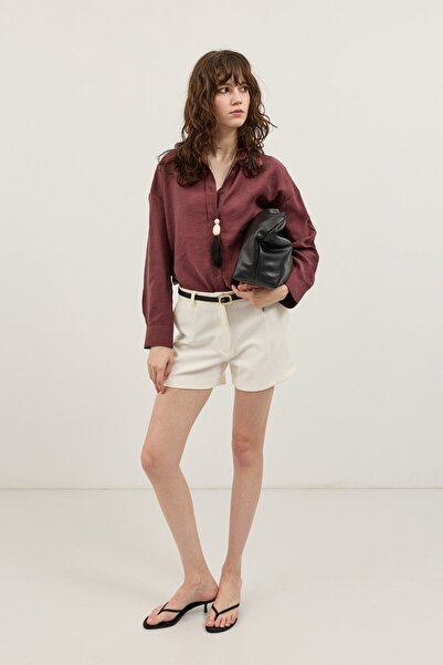 Antioch Burgundy Modal Blend Relaxed Women's Shirt
