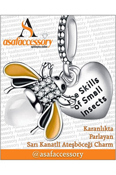 asaf Yellow Winged Firefly Charm |   Asafaccessory