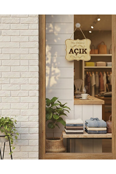 ih ihra Wooden Embossed Open Closed Door Sign - Double Sided Shop, Office and...