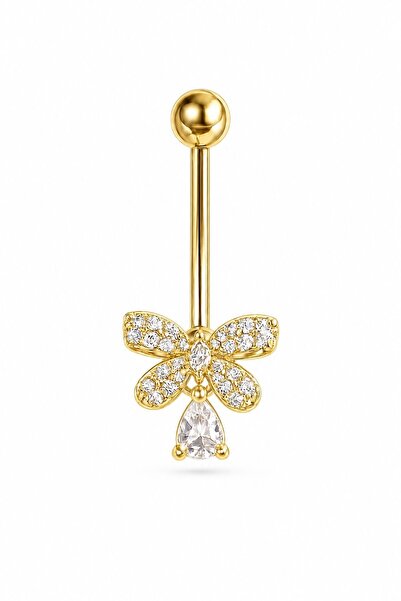 BALVORA VENTO ZİRKON TAŞLI CERRAHİ ÇELİK GÖBEK PİERCİNG
