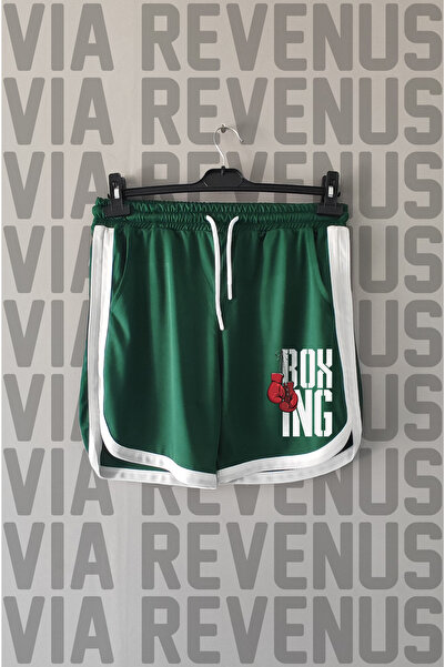Vordevia Pantaloni scurți de antrenament sportiv unisex, retro, cu imprimeu d...