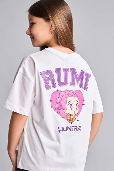 DeFacto Kpop - Demon Hunters Licensed Crew Neck Short Sleeve White T-Shirt Gi...