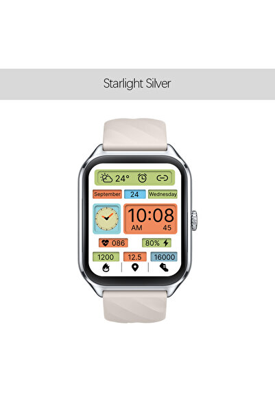 choice2 Starlight Silver Zeblaze GTS 4 Smart Watch 1.94" HD AMOLED Display Vo...