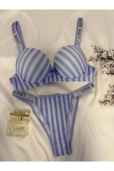 MH Moony Homewears طقم برا ليت من الحجر الأزرق الفاخر