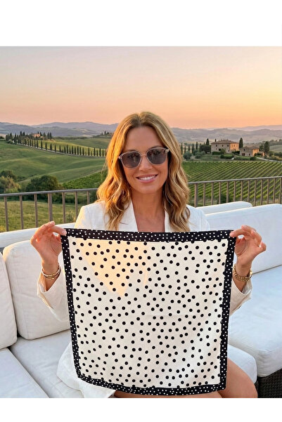 DipOL Butik Polka Dot Patterned Satin Bandana Scarf 50X50 cm