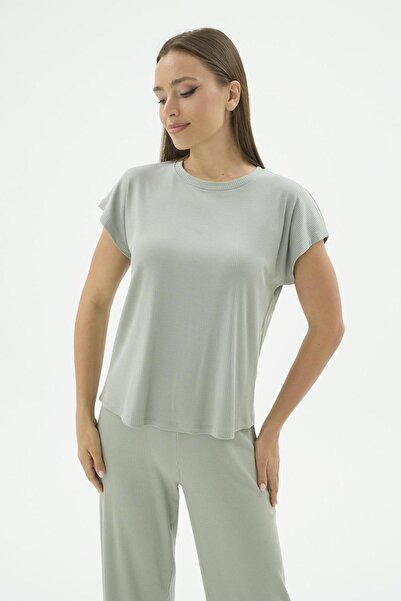 Sevim Women's Camisole Short Sleeve Green Pajama Set C3T0N571