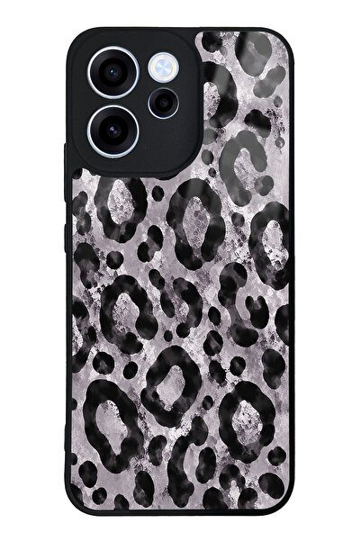 Spoyi Oppo Reno 15F Gray Leopar Tasarımlı Glossy Telefon Kılıfı