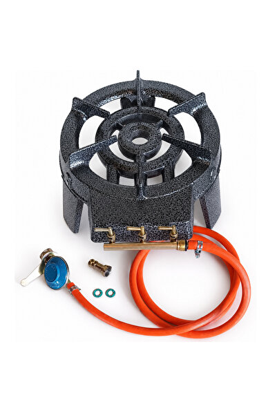 OEM Pirostrie gaz fonta cu arzator GPL, 2 focuri, 3 robineti, ceas butelie si...