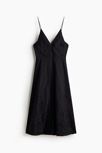 H&M Nakış İşlemeli ve Askılı Elbise