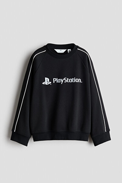 H&M Baskı Motifli ve İçi Tüylü Sweatshirt