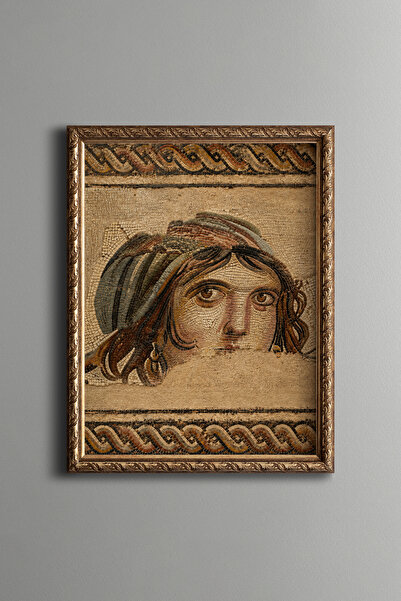 epiqart Çingene Kızı Mozaik Portresi - Vintage Desenli Çerçeve - İnce Model