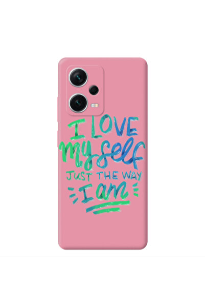 Other Xiaomi Poco X5 I Love My self Pink Colored Silicone TPU Θήκη
