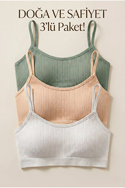 underwear bodyway 3’lü Çıkarılabilir Pedli Fitilli İp Askılı Bralet Büstiyer ...