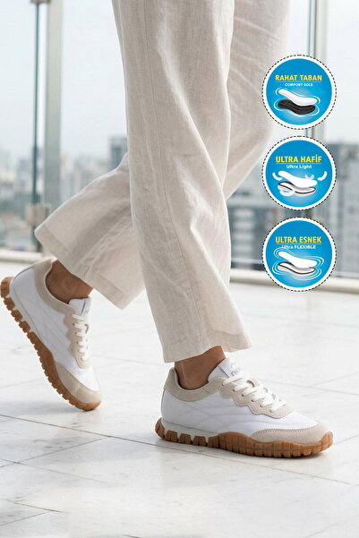 noka White Lace-Up Lightweight Flexible Women's Casual Shoes Axel g