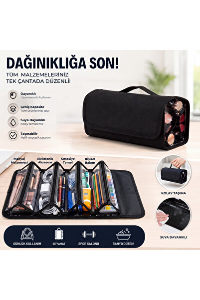 Merii Store Profesyonel Seyahat & Makyaj Çantası - 4 Bölmeli - Valiz Organize...