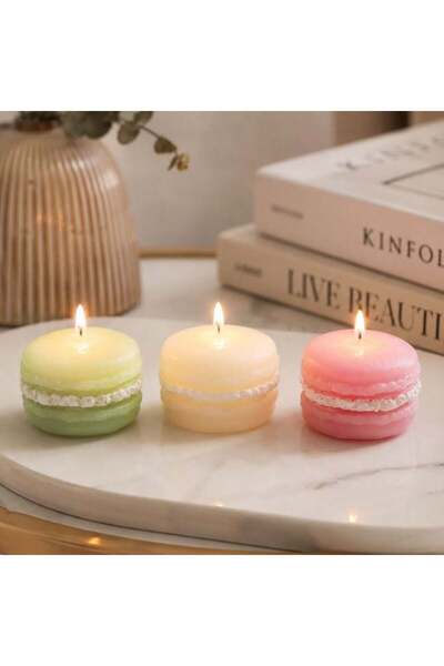 OEM Lumânare Decorativă 3D, Model Macaron, Cadou Drăguț și Decor de Efect, Ø4...