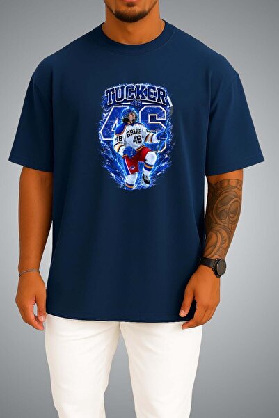 Bahriyeli Collection Oversize Off Campus Tucker 46 Chest Printed Unisex T-Shirt