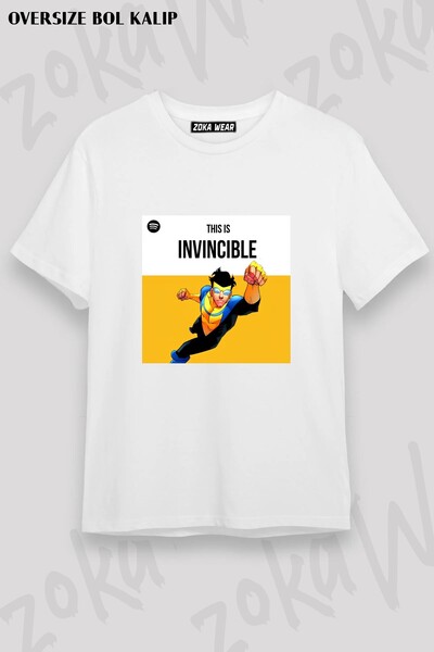 ZOKAWEAR Μπλουζάκι Unisex Loose Fit Invincible v17 με στάμπα