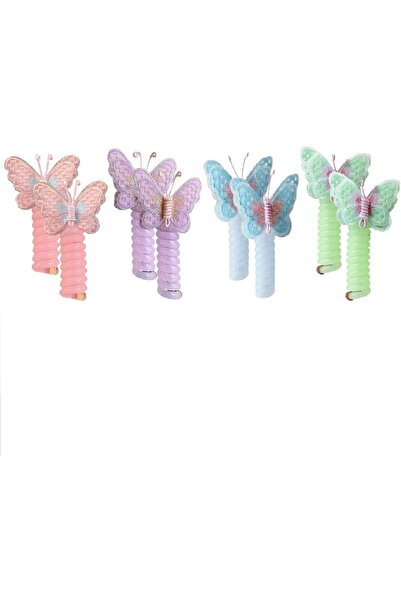 Arabest 8-Piece Butterfly Hair Bands,Colorful,No Damage,Ponytail Holders,for ...